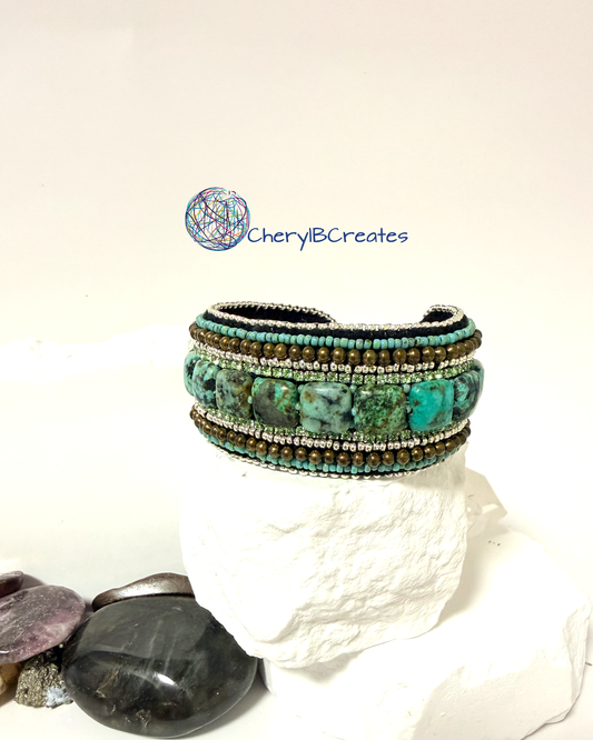 African Turquoise Cuff Bracelet