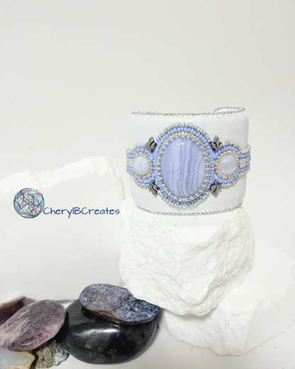 Blue Lace Agate Cuff Bracelet
