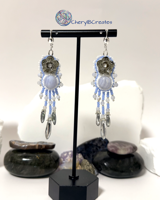 Blue Lace Agate Earrings