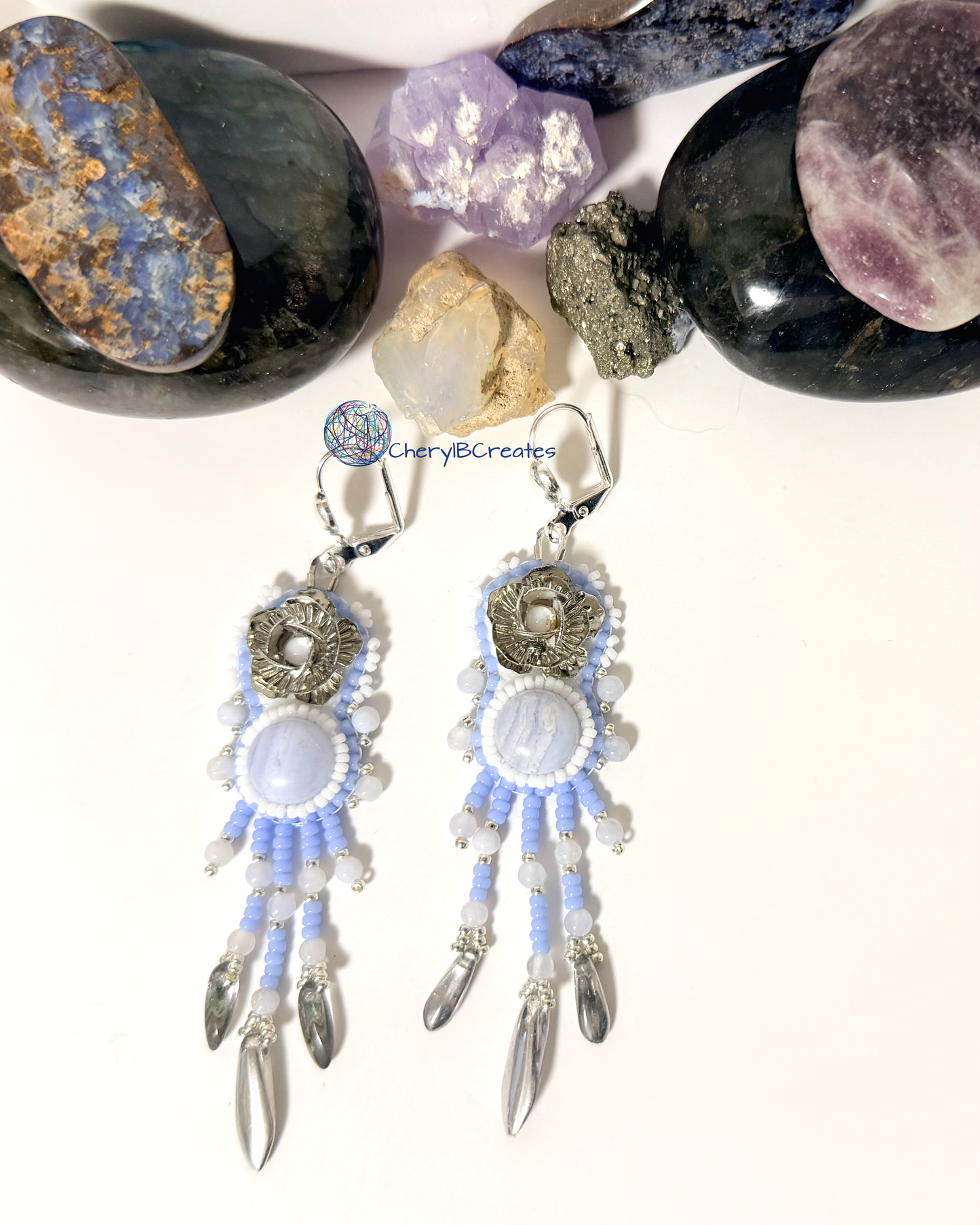 Blue Lace Agate Earrings