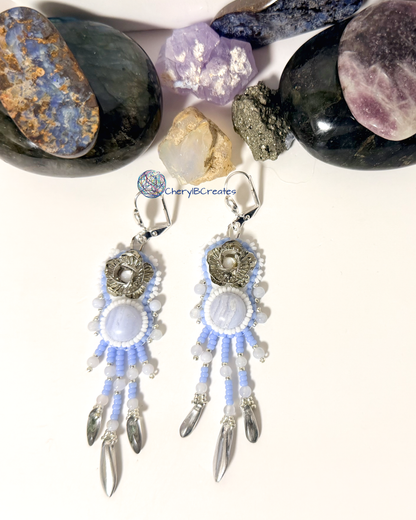 Blue Lace Agate Earrings