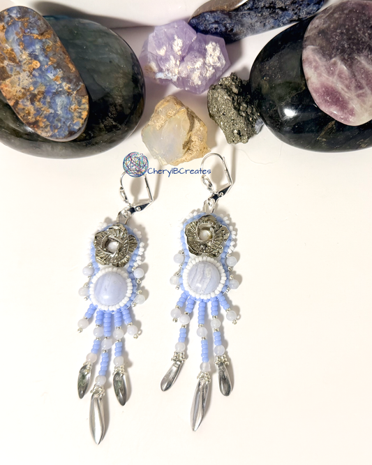 Blue Lace Agate Earrings
