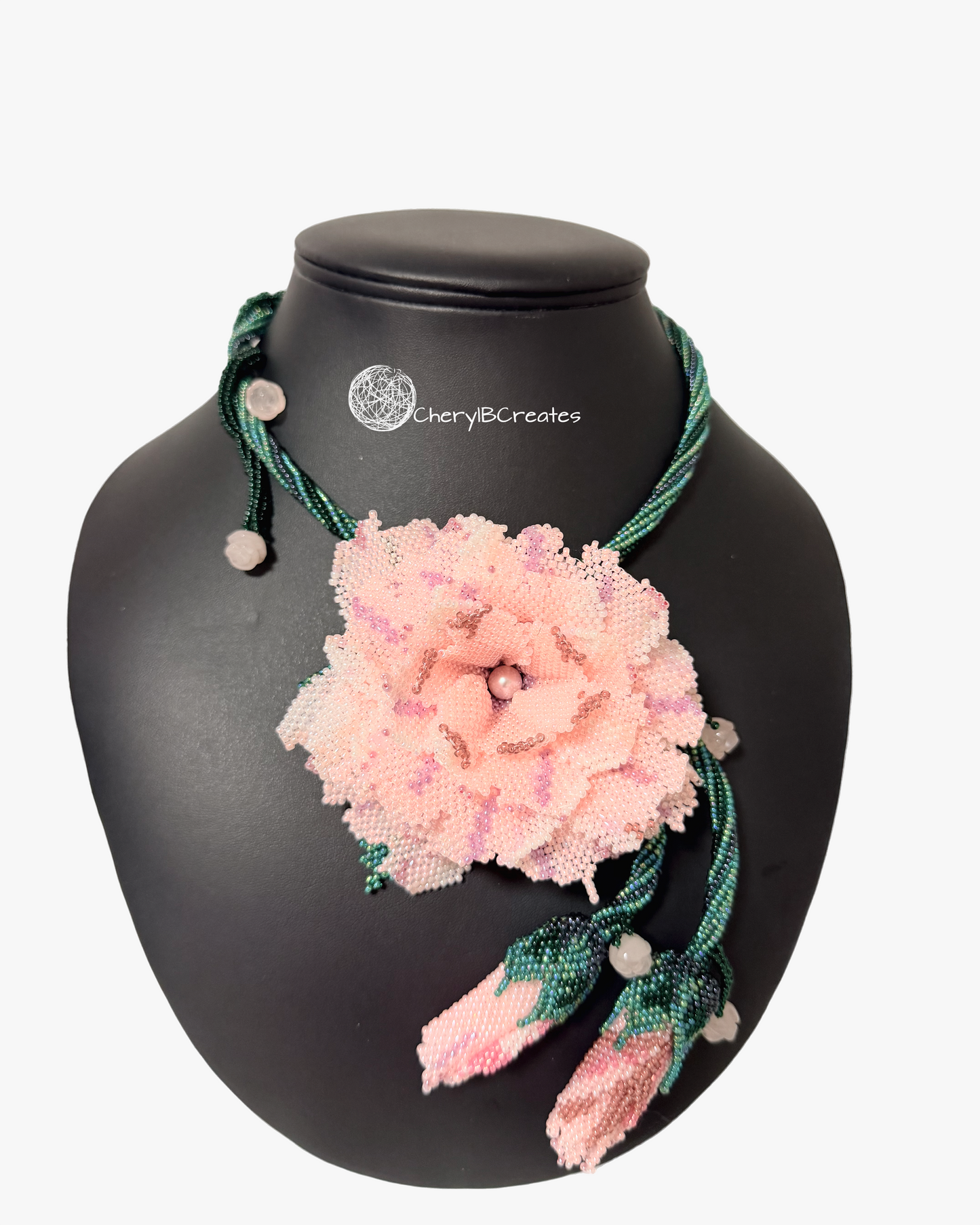 Beaded Rose Necklace