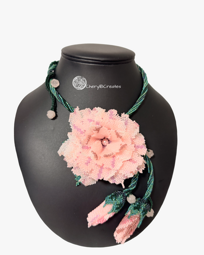 Beaded Rose Necklace