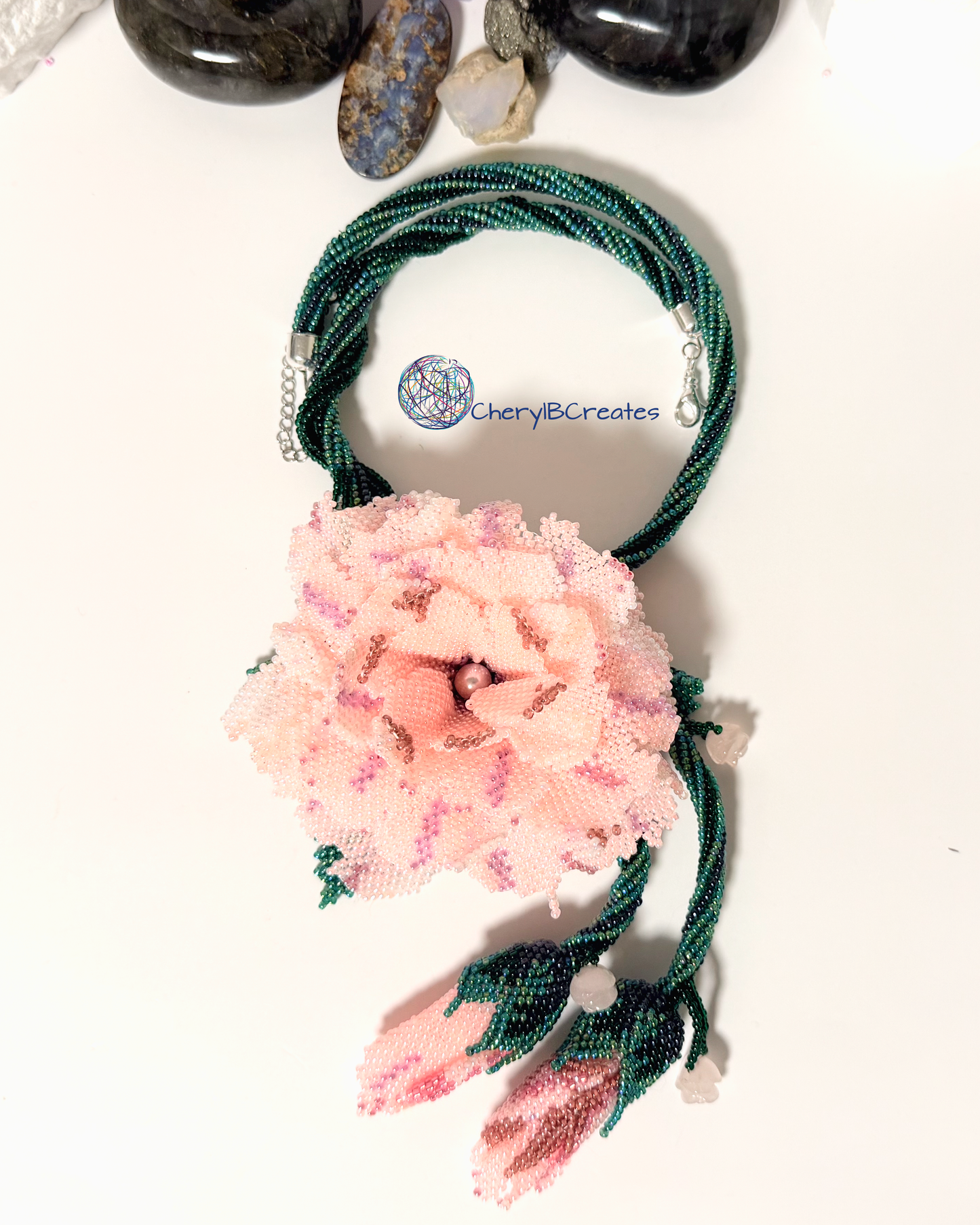 Beaded Rose Necklace
