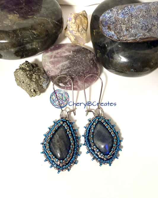 Labradorite Freeform Earrings