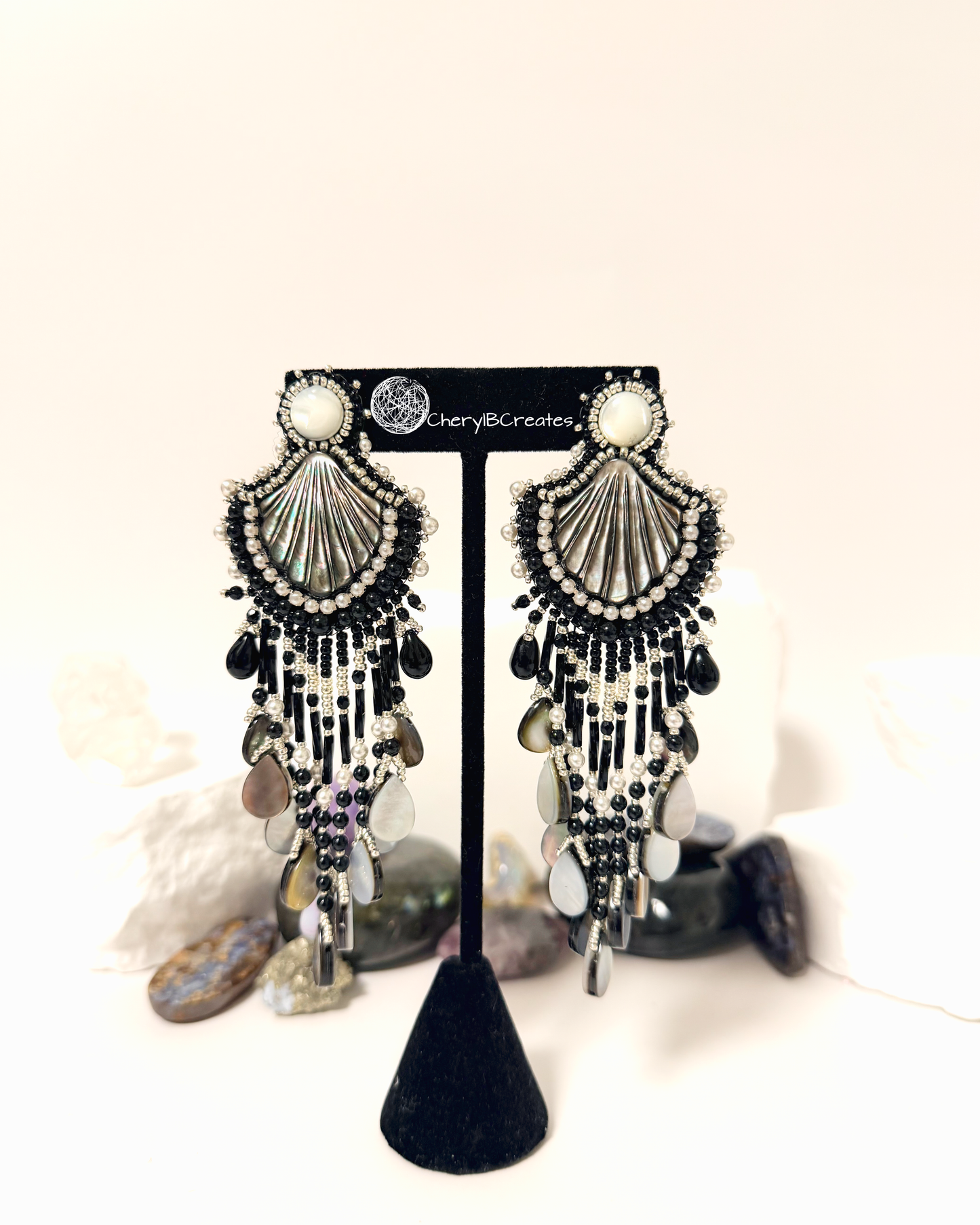 Black Lip Shell Earrings