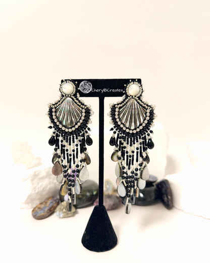 Black Lip Shell Earrings