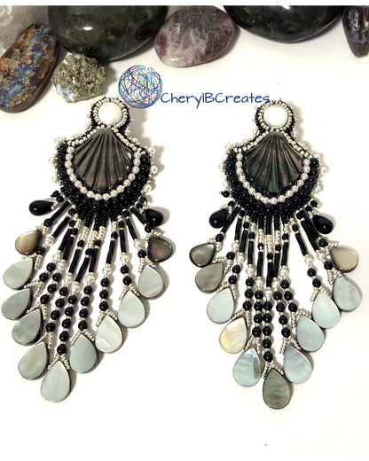 Black Lip Shell Earrings