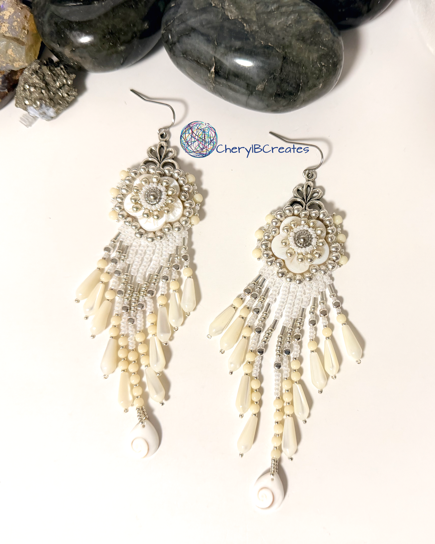 Mother of Pearl Fringe Earrings