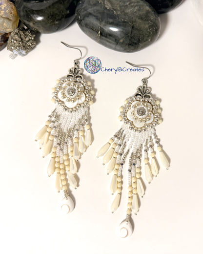 Mother of Pearl Fringe Earrings