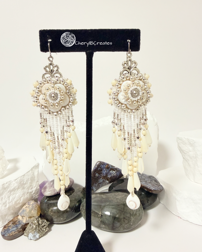 Mother of Pearl Fringe Earrings