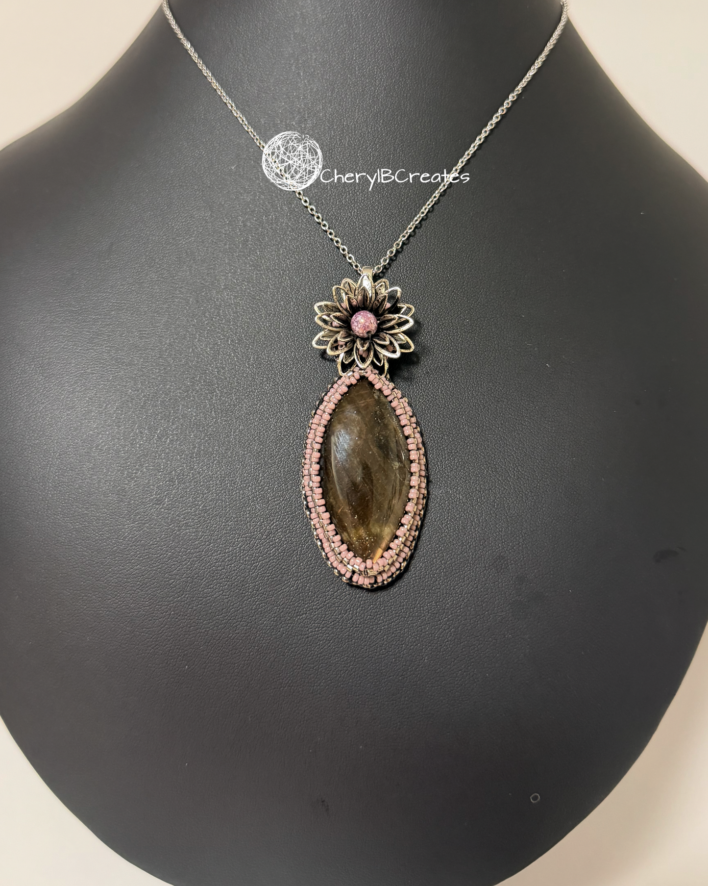 Blooming Lotus Labradorite  Pendant Necklace