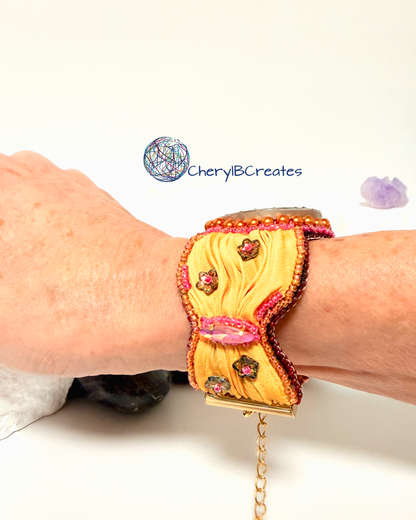 Magenta Jewel Shibori Bracelet