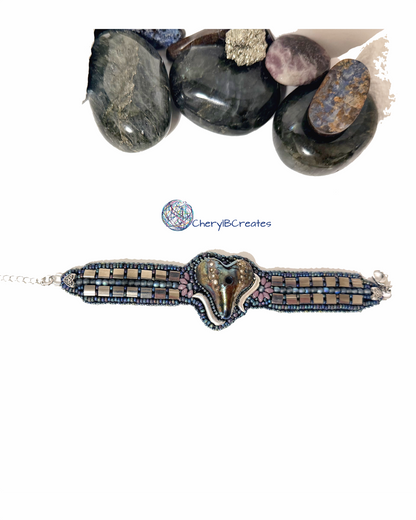 Artisan Heart Raku Pottery Bracelet
