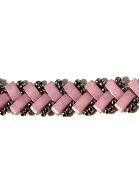 1 Wide Half Tila Herringbone Bracelet-7.5 inches plus extension