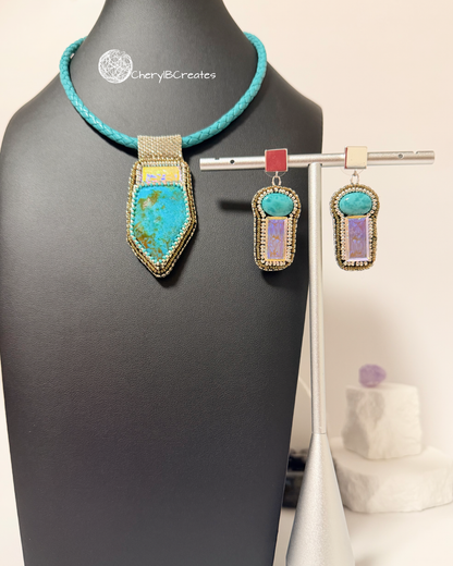 Kingman Shield Necklace and Earring Set