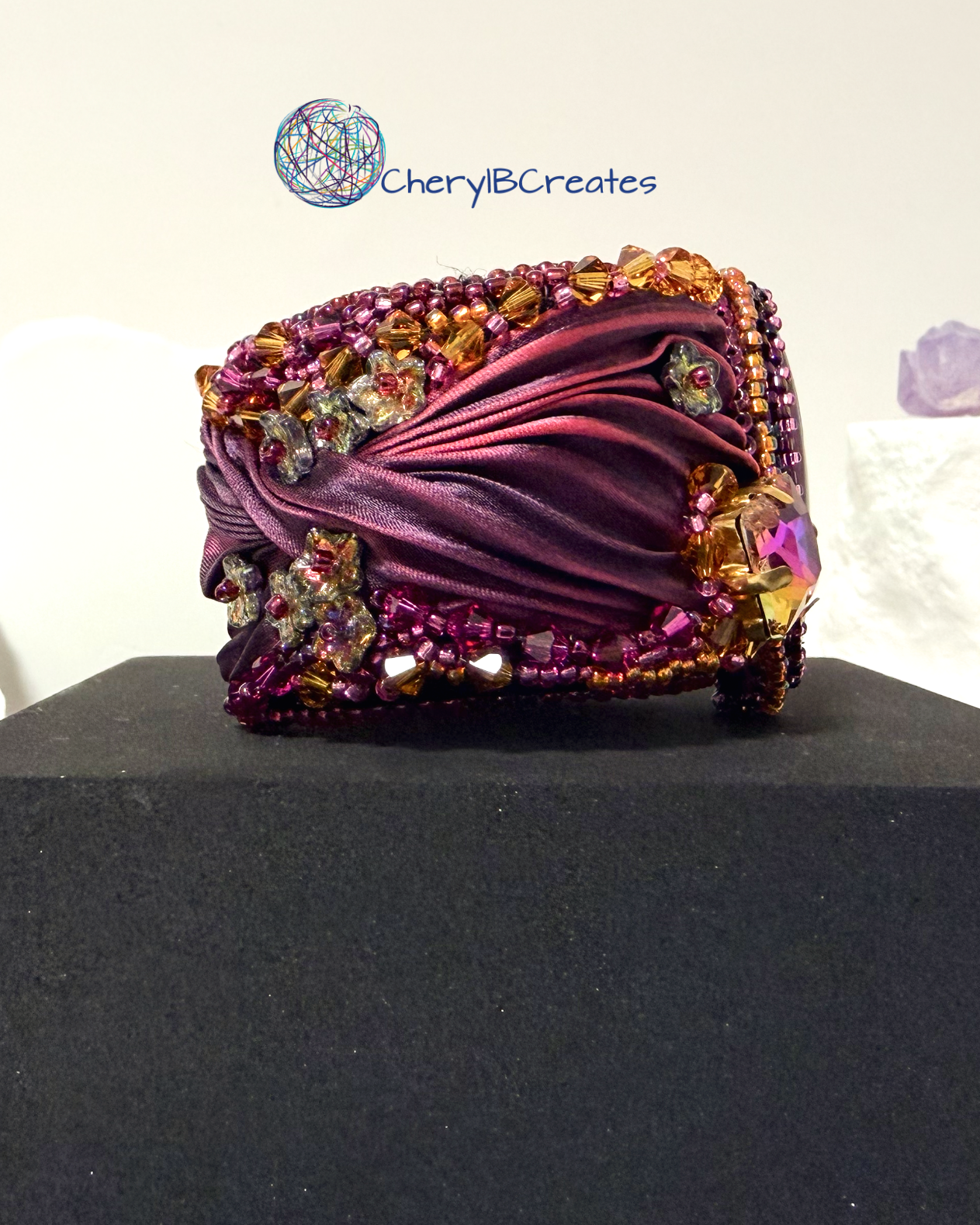 Brazilian Agate Shibori Cuff Bracelet