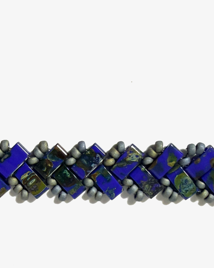 1 Wide Half Tila Herringbone Bracelet-7.5 inches plus extension