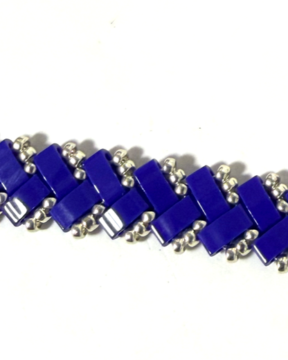 1 Wide Half Tila Herringbone Bracelet-7.5 inches plus extension