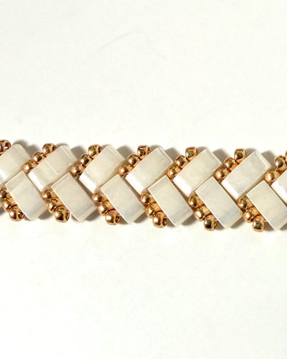 1 Wide Half Tila Herringbone Bracelet-6.5 inches plus extension