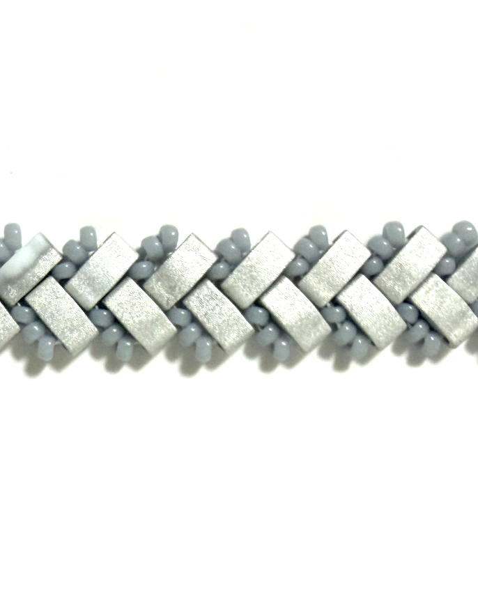 1 Wide Half Tila Herringbone Bracelet-7.5 inches plus extension