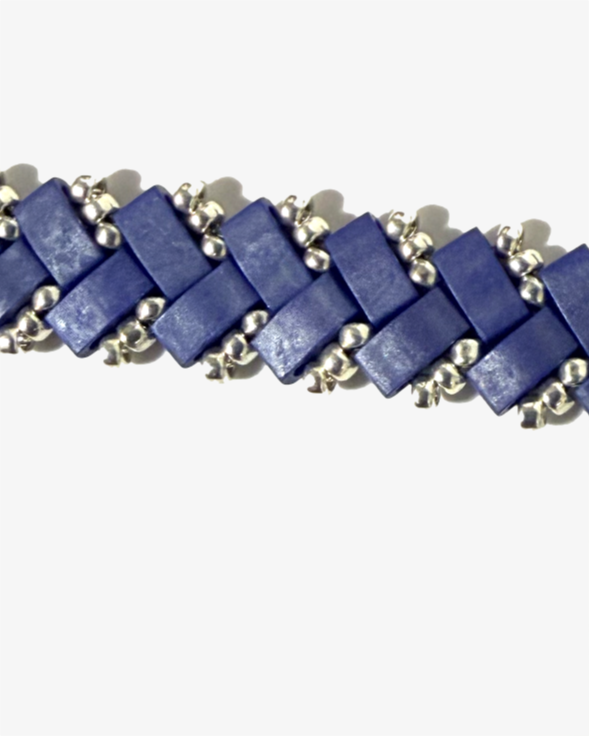 1 Wide Half Tila Herringbone Bracelet-7.5 inches plus extension
