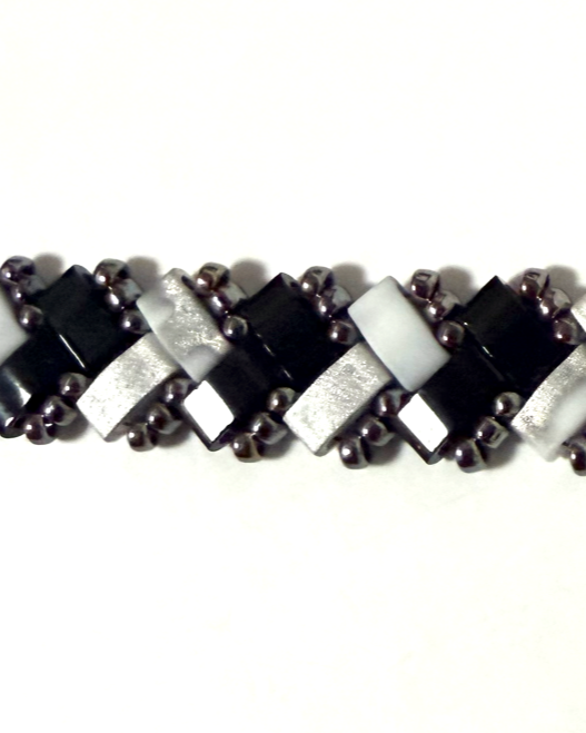 1 Wide Half Tila Herringbone Bracelet-6.5 inches plus extension