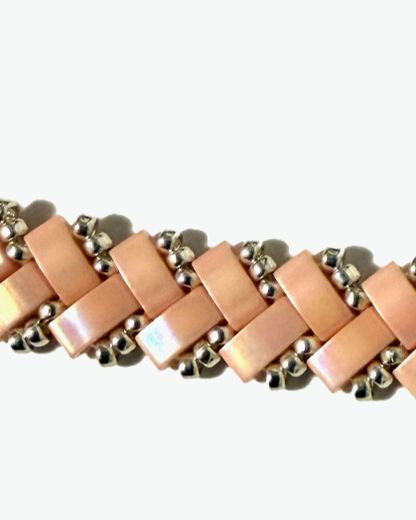 1 Wide Half Tila Herringbone Bracelet-6.5 inches plus extension