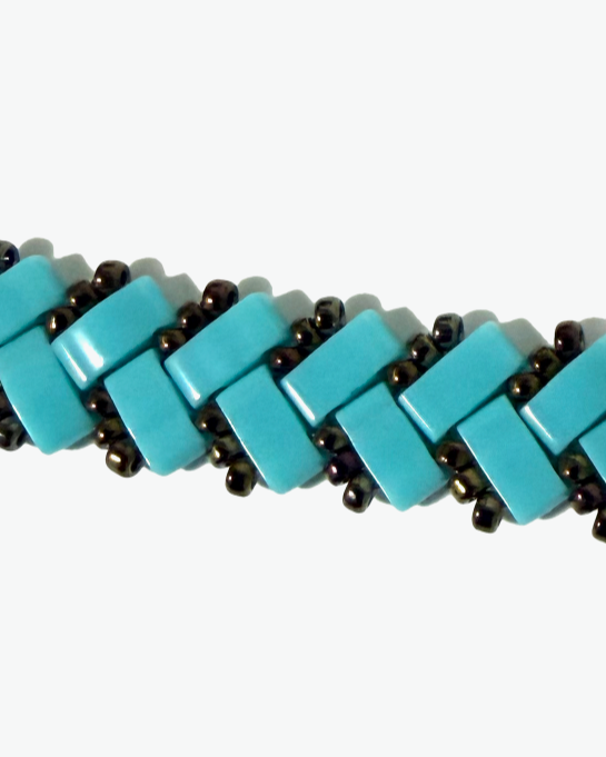1 Wide Half Tila Herringbone Bracelet-7.5 inches plus extension