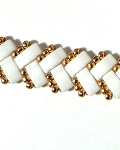 1 Wide Half Tila Herringbone Bracelet-6.5 inches plus extension