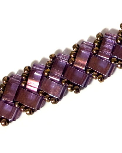 1 Wide Half Tila Herringbone Bracelet-6.5 inches plus extension