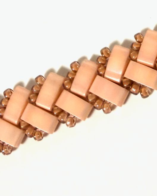 1 Wide Half Tila Herringbone Bracelet-7.5 inches plus extension