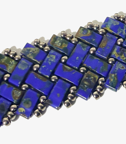 2 Wide Half Tila Herringbone Bracelet