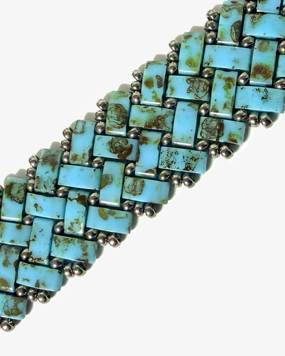 2 Wide Half Tila Herringbone Bracelet