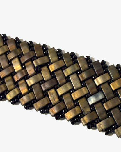 3 Wide Half Tila Herringbone Bracelet