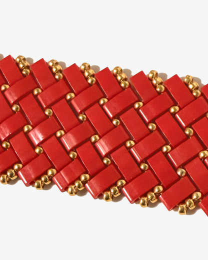 3 Wide Half Tila Herringbone Bracelet