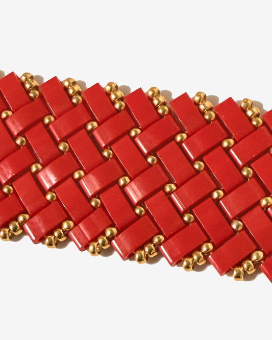 3 Wide Half Tila Herringbone Bracelet