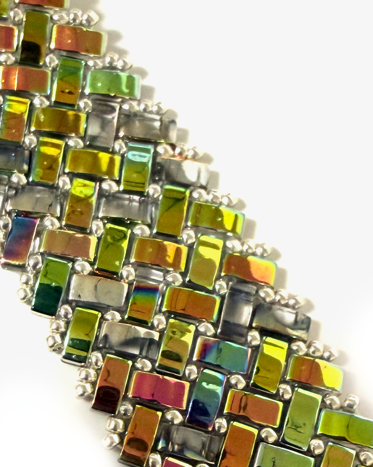3 Wide Half Tila Herringbone Bracelet
