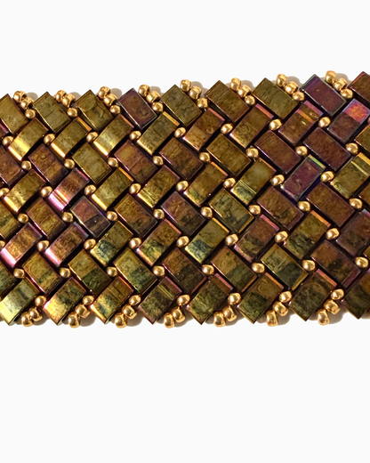 4 Wide Half Tila Herringbone Bracelet