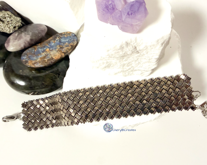 4 Wide Half Tila Herringbone Bracelet