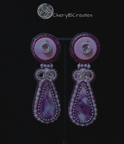 Purple Spiny Oyster Earrings