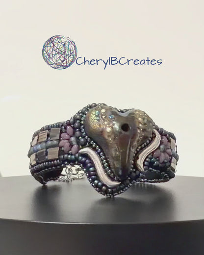 Artisan Heart Raku Pottery Bracelet