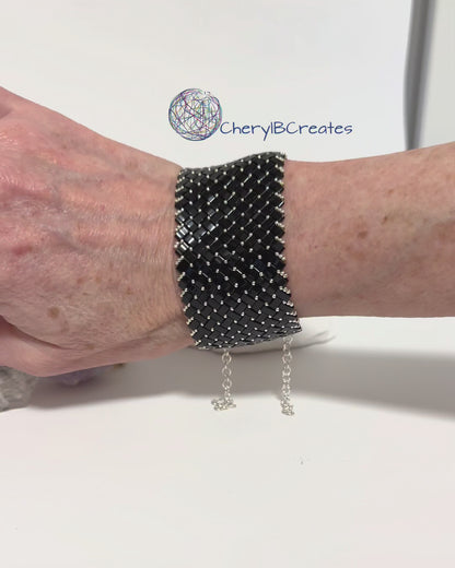 6 Wide Half Tila Herringbone Bracelet