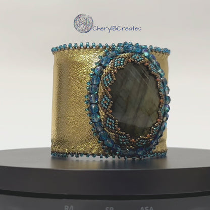 Golden Labradorite Cuff Bracelet
