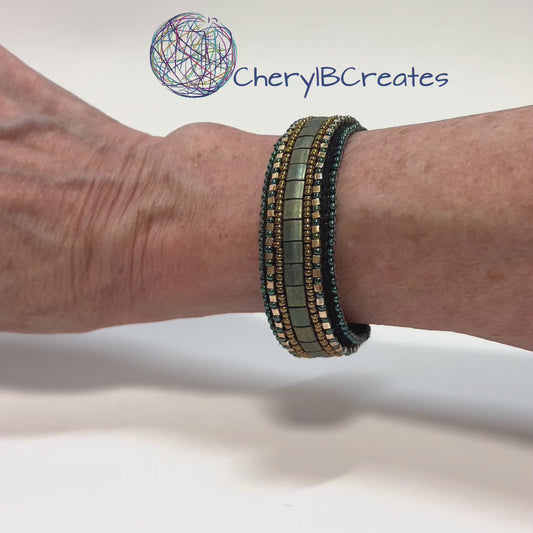 Bead Embroidered Tila Bracelet