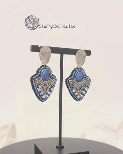 Howlite Shield Earrings