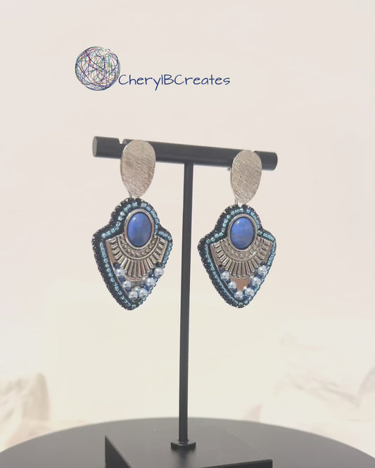 Howlite Shield Earrings
