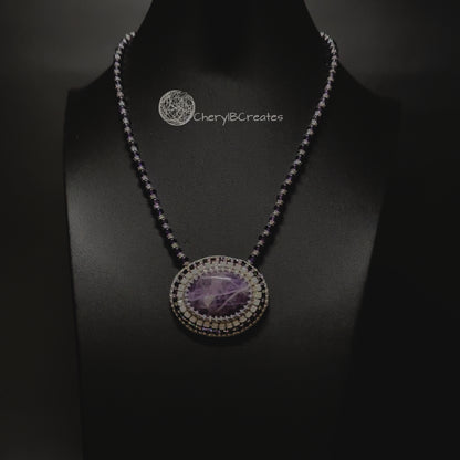 Chevron Amethyst Necklace