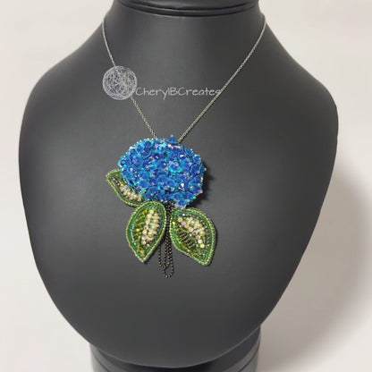 Hydrangea Necklace and Brooch